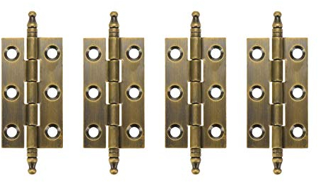 Quluxe 5,1 cm Türscharniere, quadratisches Scharnier, antike Messingscharniere mit Kugelendstücken