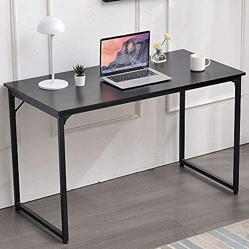 BAKAJI Scrivania Tavolo da Lavoro Porta Pc Computer Piano in Legno MDF con Struttura in Metallo Arredamento Casa Ufficio Cameretta Design Moderno Industriale Dimensione 120 x 60 x H74 cm (Nero)