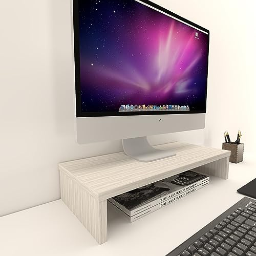 Henor supporto per monitor rialzo TV in legno 62 x 26.5 x 12 cm portata 50 kg Quercia Stel