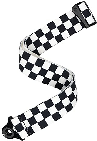 D'Addario Auto Lock Gitarrengurt Skater Schachbrett | Auto Lock Gitarrengurte sichern vorhandene Gurtpins, lassen sich schnell montieren und bieten festen, bequemen Halt.