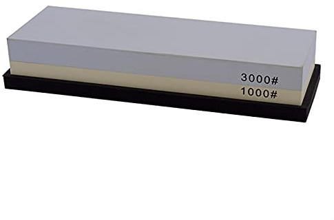 LINFFSTR 1000/3000 Grit 2-Sided Whetstone Sharpener with Non-slip Base Japanese Knife Sharpening Stone Fine Hone and Mirror Polished Water Stone for Chef Knife, Kitchen Knife