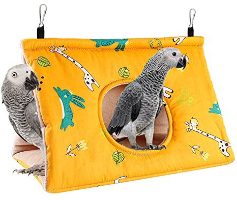 RANYPET Vogelnesthaus für den Winter, warm, Hängematte, Samt, Hüttenkäfig, Plüsch, flauschig, Vögel, Versteck, Schlafbett, für Papageien, Sittiche, Nymphensittiche, Lovebird, afrikanisches Grau