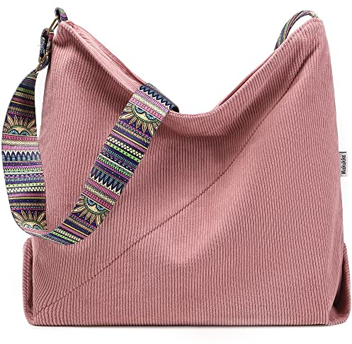 Makukke Handtasche Damen Umhängetasche, Cord Taschen Groß shopper Tote Bag schultertasche Casual Crossbody Bag für Schule Büro Arbeit Reisen Ausflug Einkauf