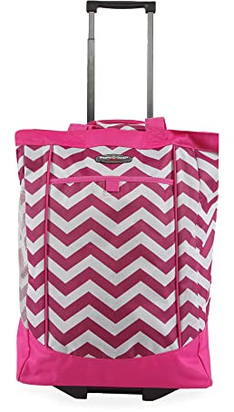 Pacific Coast Signature Grand Cabas Roulant pour Femme, L, Chevron Fuchsia, L, Grand Sac Cabas à roulettes