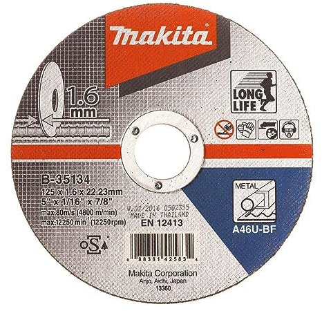 Makita B-35134 Doorslijpschijf 125x22,23x1,6mm staal VE=10