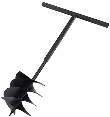 PURADAY Erdbohrer mit Griff 250 mm Verlängerungsrohr 8 m Stahl Bohrer Set Metall Erdbohrer Hand Bohrer für Edelstahl Förderschnecke Bohrer mit Einem Griff Erdlochbohrer Handerdbohrer Gartenbohrer