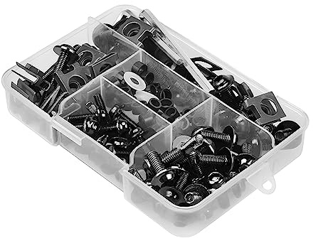 JNNJ Kit de Tornillos de Carenado Moto Fijaciones Universales Negro | Acabado Personalizado Para Detalles, Diseño Organizado Para Diferentes Necesidades, Accesorios De Motocicleta