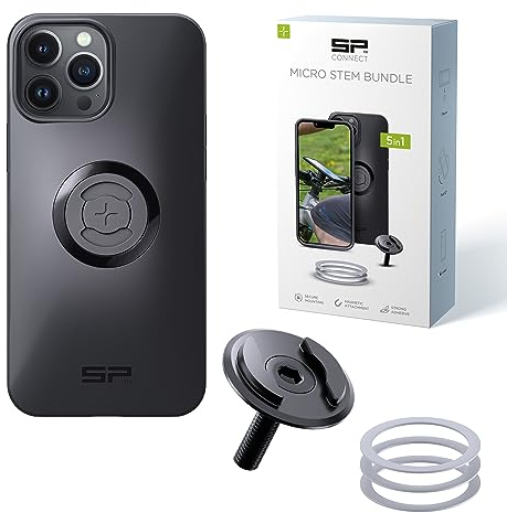SP CONNECT Micro Stem Bundle | SPC+ | für iPhone 13 Pro Max/12 Pro Max Handy Halterung für den fahrradlenker | Smartphone Halterung Fahrrad | handyhalter