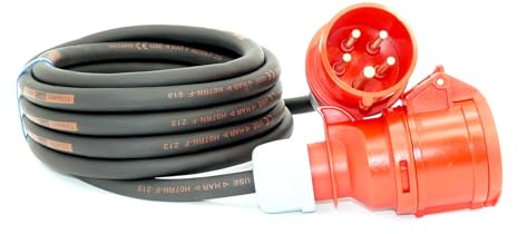 CEE Starkstromkabel (1,5m-50m) 16A Verlängerungskabel Titanex H07RN-F 5x2,5mm² mit PCE Shark Stecker und Kupplung, Business-Line von Event-Kabel (10 Meter)