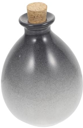 NAMOARLY Getränkeaufbewahrungsflasche Aus Keramik Und Holz Vorratsglas Für Zuhause Mit Korken Praktisches Küchenutensil Multifunktionale Flasche Für Viele Anlässe