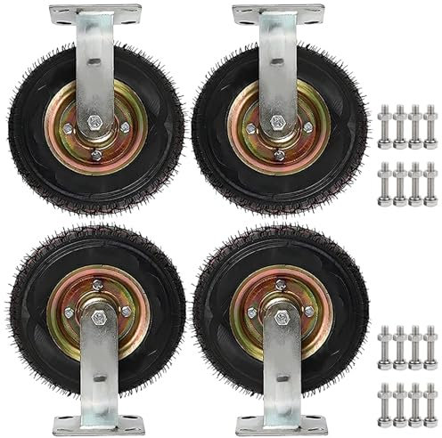 Strapazierfähige Lenkrollen Leise, Möbel Industrierollen Luftrad Ø150/200/250mm, Gummi Bockrolle Pannensichere, 4 Stück Transportrollen 360°Drehbar, Für Jeden Boden, Keine Kratzer