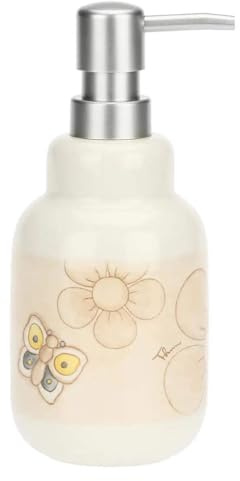 THUN, Dosa Sapone in Gres, Linea Elegance, Dispenser Sapone, Idea Regalo per la Casa, 8 x 8 x 19 cm