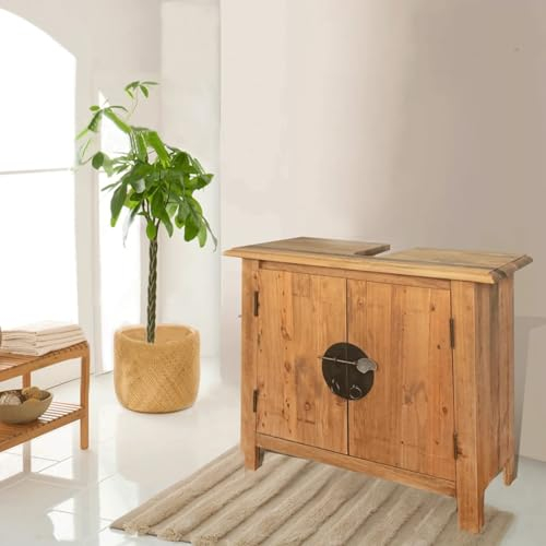 Chaduof Badmöbel-Set Massivholz Kiefer, Badezimmermöbel Set, Badezimmerschrank, Badschrank, Bathroom Furniture Sets, Bad Möbel Modern Set, Badmöbel - 246040