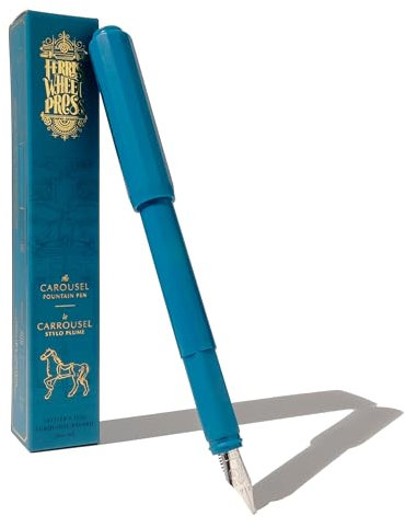 Ferris Wheel Press | Carousel Fountain Pen | Acrylic blend body | Air-sealed click locking cap | Tattler's Teal | Teal | Fine Nib