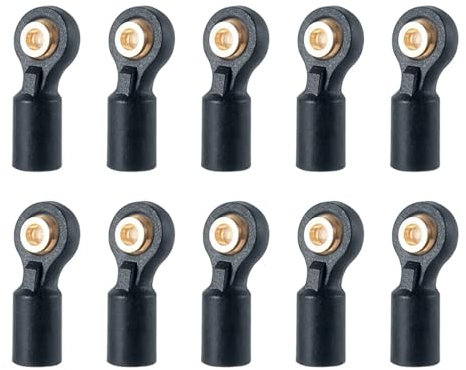 PEGGYLIN 10PCS Plastic M2 Linkage Rod End Ball Head Joint Adapter Fit For RC Car Crawler Axial Fit For Tamiya Boat Airplane Helicopter Model(Type B)