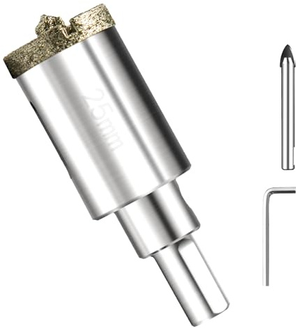 Diamantkärna Hålsåg 25 mm Med Centrumborr Professionell Diamantkärna Hålborr Kakelborr Metallhålsågar Universal HSS Hålsågar för Glas Kakel Keramisk Marmor Kalksten