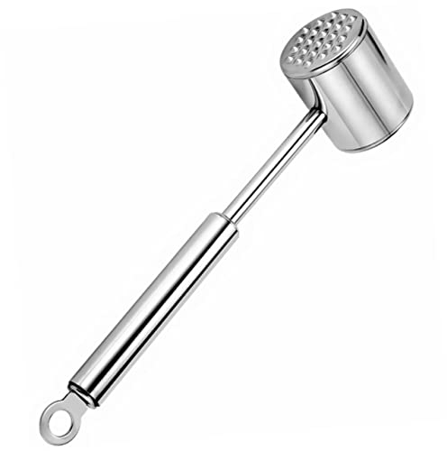 TOPBATHY Stainless Steel Meat Tenderiser Hammer Double Sided Beef Steak Pork Ribs Tenderizer Heavy Duty Kitchen Tool