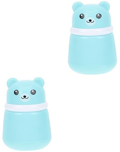 VICASKY 2stücke Cartoon Bear Talcum Powder Box Für Neugeborene Praktische Und Tragbare Pulverbox Für Babypuder Große Kapazität Leicht Und Sicher Für Unterwegs Aus Hochwertigem