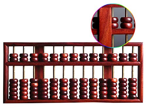 GeOinQL Abacus Chinois,Abacus,Abacus pour mathématiques， Abacus Abacus Pterocarpus Art Collection Abacus Rétro Abacus 13 Engrenages Décoration de Bureau, Marron