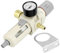 QWORK® Unità di manutenzione dell'aria compressa con separatore d'acqua e attacchi rapidi da 1/4 - Robusto alloggiamento in alluminio, pressione di esercizio costante, flusso massimo 2000 L/min