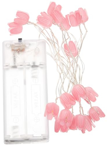 HOMSFOU Tulpen-Lichterkette 200 Cm Blumen-Lichterkette Aus Kupferdraht Für Innen Dekorative Für Zimmerdeko Geburtstag Party Und Hochzeit