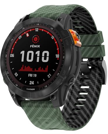 Armband für Garmin Fenix 6 Pro/7 Pro/Epix 2/Fenix 8 47mm Armband, 22mm Quick Fit Armbänder für Fenix 7/6/5/Epix Pro 47mm/Descent G1/Forerunner 955/945/965 Silikon Ersatzarmband (Armeegrün und Schwarz)