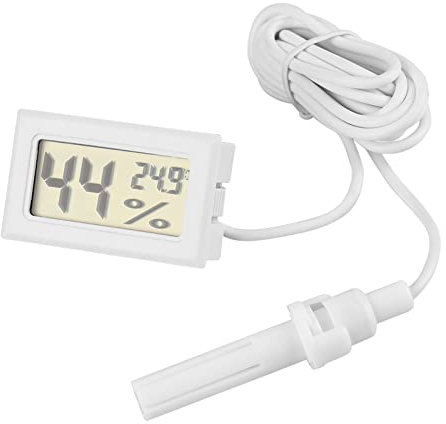 LCD Digital Temperature Humidity Display Thermometer Hygrometer with External Probe for Reptile Thermometers & Weather Instruments