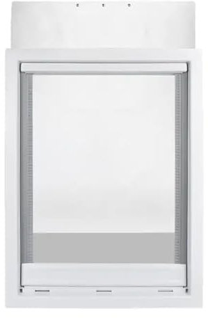 FLNOZAMZ PVC-Tür, automatische Sicherheitstür, 2-Wege-Verriegelung, große Katzentür für Innen- und Außentüren, wetterfeste Haustiertür für Katzen (weiß, 50 x 38 x 5 cm)