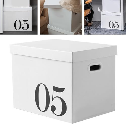 ZJchao Umzugskartons, Wohnheim-Karton, Großes Fassungsvermögen, Aktenbox mit Deckel, Aktenboxen mit Deckel für die Aufbewahrung von Büchern und Schreibwaren (Nr. 5 Box)