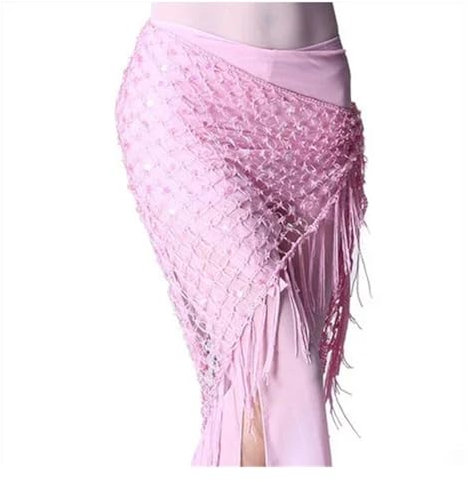 LCKKJHG Bauchtanz HüFttuch Bauchtanz-Kostüme Pailletten Bauchtanz Hüfttuch for Frauen Bauchtanz-Gürtel FüR Bauchtanz,Lateinamerikanische TäNze(Pink)