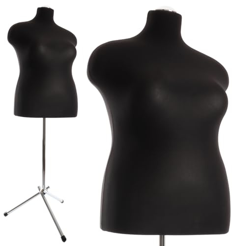 DummyDoll Schneiderpuppe weiblich Größe 48/50, Überzug schwarz, Dreibein + Kappe Chrom
