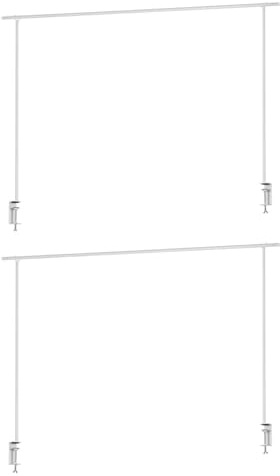 Home4You Deko-Tischgestelle 2er Set zum Klemmen - Breite 176 cm - Ausziehbar auf bis zu 250 cm - Metall - Weiß - Tischstange Dekostange Tischdekorationshalter