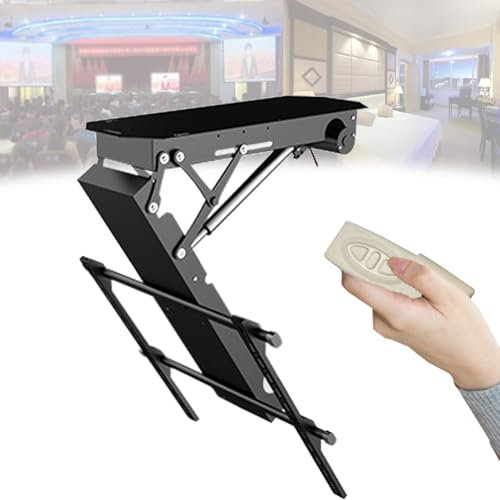 Elektrisch verstellbare, herunterklappbare TV-Halterung mit Fernbedienung, große motorisierte Deckenhalterung für 32- bis 65-Zoll-Flachbildfernseher, Winkeleinstellung von 0 bis 75°