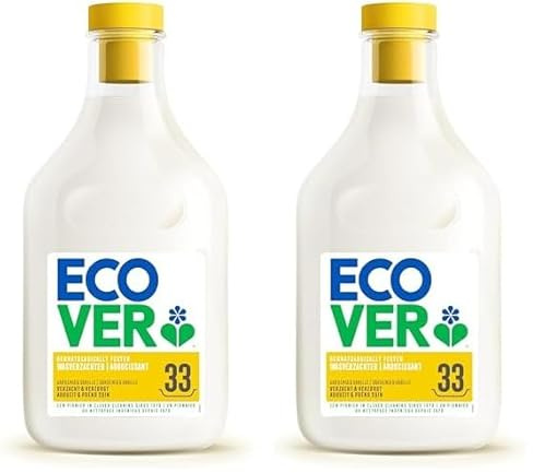 Ecover Adoucissant, Adoucissant Liquide pour Linge aux Extraits Botaniques, Fraîcheur Longue Durée, Parfum Gardenia et Vanille, Bouteille de 1 litre (Lot de 2)