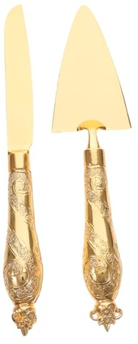 PRETYZOOM Set de Spatule à Gâteau et Couteau Outils de Découpe pour Gâteaux Pâtisseries et Fromages Kit Réutilisable et Élégant pour Boulangers et