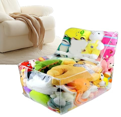 Generisch Stofftier Aufbewahrung Sitzsack Transparentes Design, Wasserdichter Plüschtier Sitzsackbezug, Plüschtier Storage Mit Reißverschluss Für Kinderzimmer Wohnzimmer Spielzimmer Klassenzimmer
