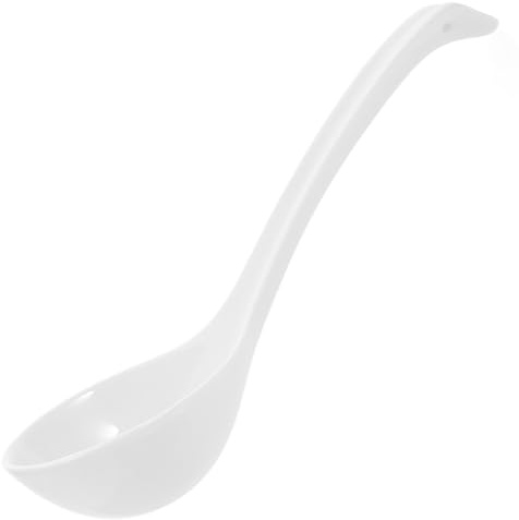 MUSISALY Cucchiaio da Zuppa Asiatica in Porcellana Bianca, Resistente al Microonde, Impugnatura Comoda, per Ramen e Miso, Uso Quotidiano in Cucina