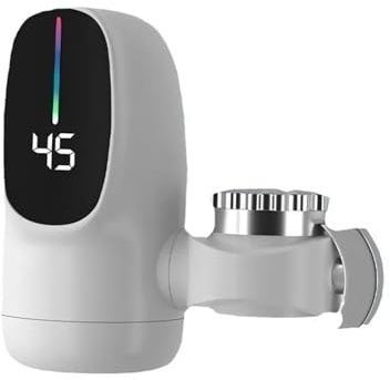 3000W Kitchen Electric Water Heater Tap Instant Hot Faucet Cold Heating Tankless Instantaneous(White)