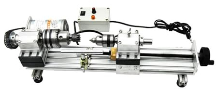 Lathe Polishing Machine Mini Metal Woodworking Stepless Speed Regulation High Precision Beads 280W for Beginners DIY Use