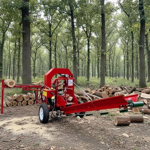 Wood Log Splitter with Horizontal & Vertical Operation, Heavy Duty Firewood Splitter for Farm Forestry & Home Use