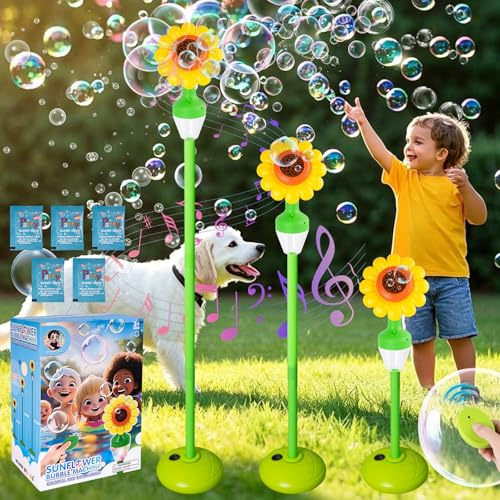 YYSWSAKY Macchina per Bolle Automatica, Macchina per Bolle di Sapone Ricaricabile con Luci e Musica per Bambini, All'Aperto, Giardino, Compleanno, Matrimonio, Festa, con Telecomando (Giallo)