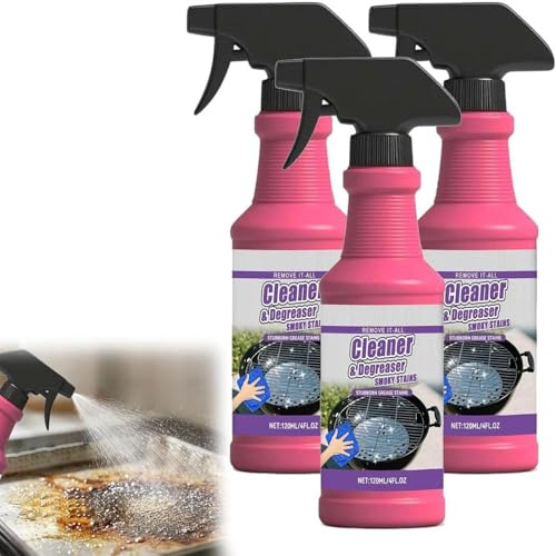 Hochwirksamer Küchen-Entfetter Schaums, Backofen- Und Grill Reinigungsspray, Backofen Und Grillreiniger Spray, 3X120ML Hochwirksamer Grill- Backofenentfetter Für Küche Außengrills