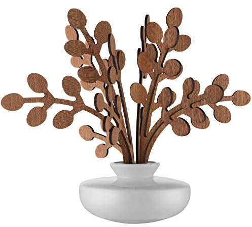 Alessi The Five Season MW64 1S W Difusor de Fragrancia de Ambiente en Porcelana, Hojas en Caoba, Blanco, Talla única