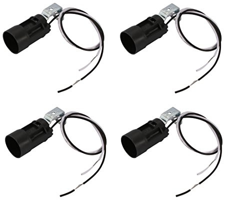 sourcing map 4Stk Wandlampe Anhänger Lichthalter Schwarz 60mm Höhe | E14 Lampenfassung, Mit Draht