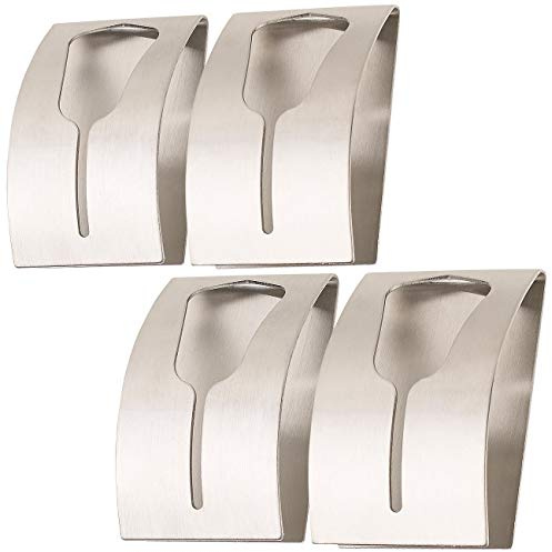 Carlo Milano Klebehaken: 4er-Set Handtuchhalter aus rostfreiem Edelstahl, selbstklebend (Handtuchhaken, Handtuchhalterung, Haken)