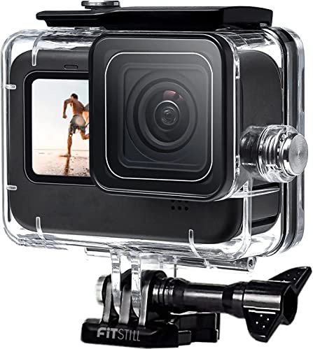 FitStill 60M/196FT Wasserdichtes Gehäuse für Go Pro Hero12 /11/10 /9 Black, Schützende Unterwasser-Tauchgehäuseschale mit Halterungszubehör