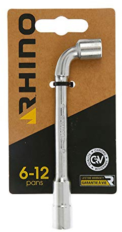 RHINO - Clés tubulaires et à pipe, Clé à pipe débouchée 8 mm, Clé tubulaire - Diamètre 8 mm - Empreinte 6/12 pans - Fabriqué en Acier (Chrome Vanadium) - Garantie à vie - Plusieurs tailles disponibles
