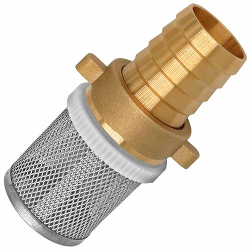 MegaHaustechnik Ansaugfilter mit Edelstahlkorb und Schlauchtülle Außendurchmesser 10mm 3/8 Zoll aus Messing, Gartenschlauch Wasserschlauch Vorsatzfilter Saugkorb Luftschlauch Wasserfilter