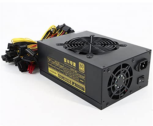 Ethereum Bitcoin Mining Rig 2000W Alimentation, 24PIN, 3 Ventilateurs à contrôle Thermique Automatique, 180V ~ 264V Bitcoin Mining Alimentation GPU