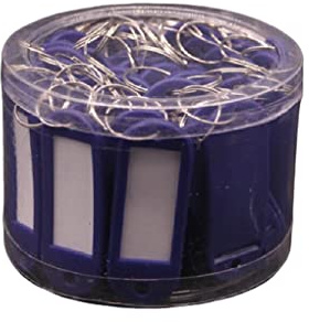 YIUPEDRFG Etiqueta de 50 piezas con anillo dividido Etiquetas de nombre coloridas Llavero de plástico Equipaje, Violeta, 6x2.2cm